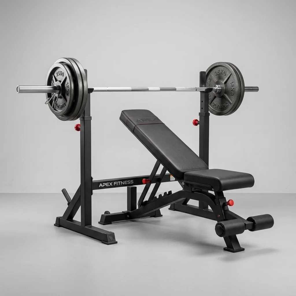 Weight bench rental with barbell and discs in Cagliari